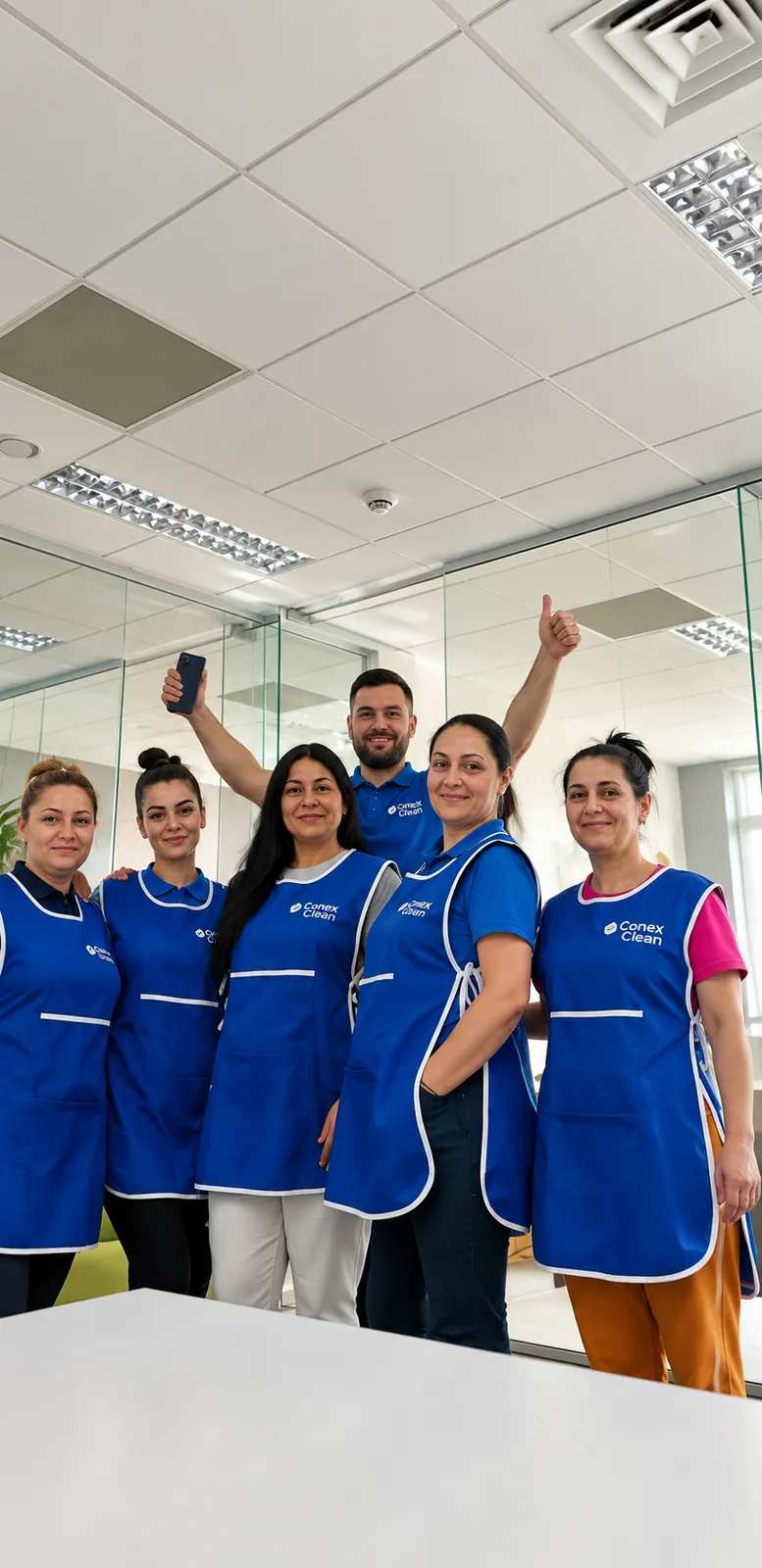 Echipa Conex Clean într-un birou
